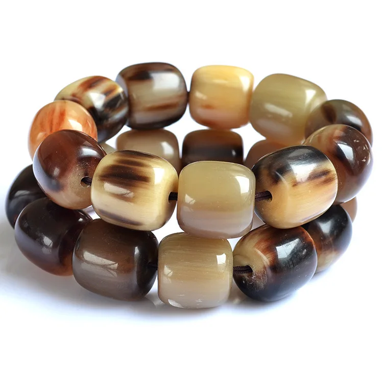 

Прямая поставка, подлинный бусина-бусина в форме рога Ox диаметром 10-25 мм, браслет из натуральных бусин