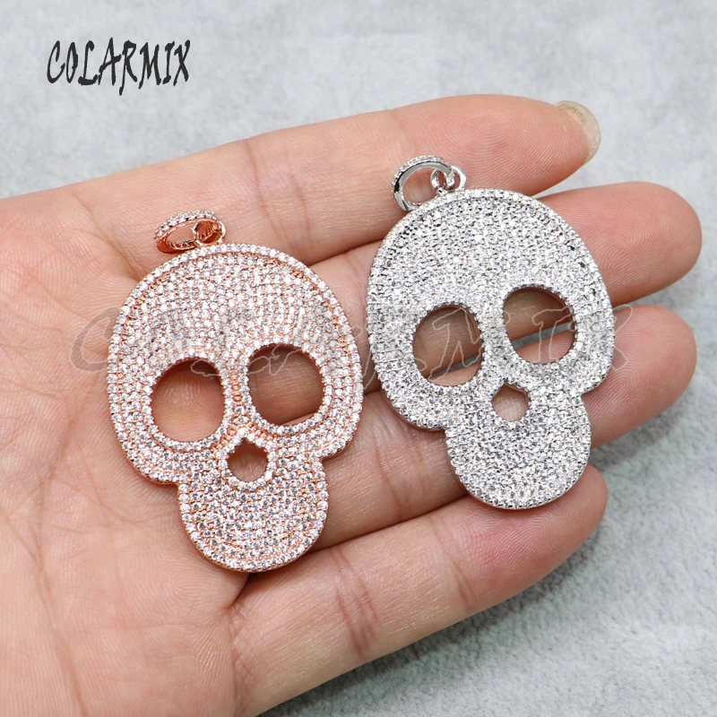5 pieces skull pendants mix colors Shantou pendant beads tiny crystal stone jewelry wholesale finding 5029 | Украшения и
