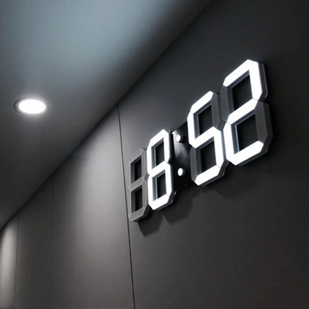 3D LED настенные часы Современный цифровой Настольный будильник ночник Saat для дома