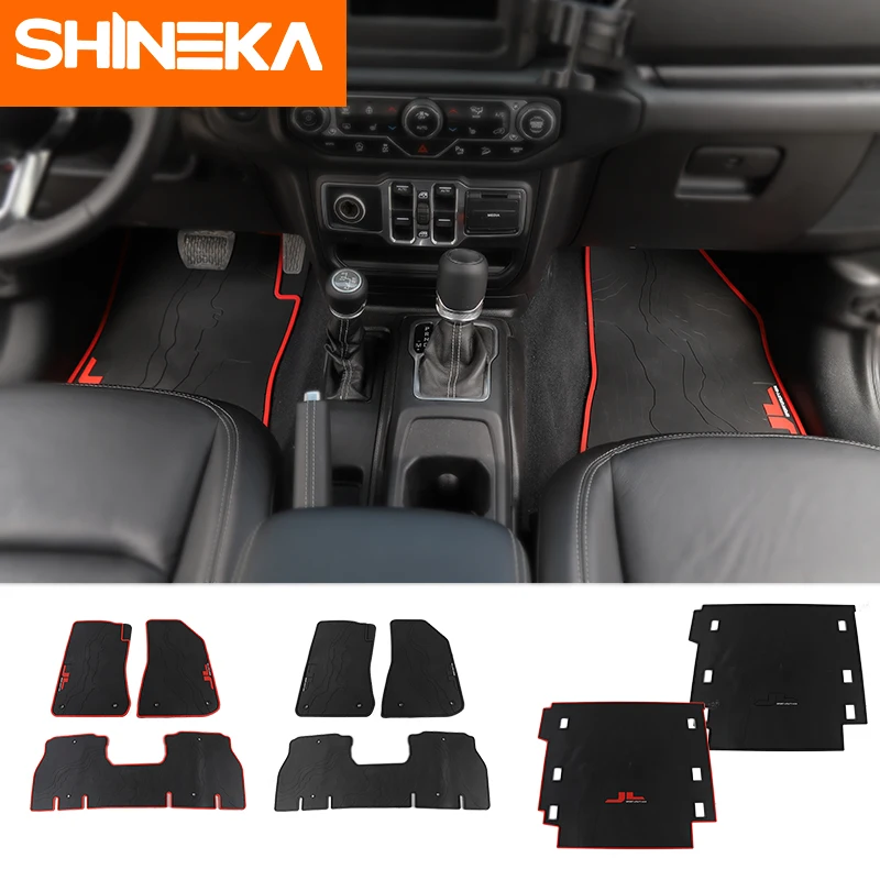 SHINEKA коврики для Jeep Wrangler JL 4 двери багажник резиновый коврик водонепроницаемый
