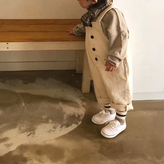 Детские комбинезоны унисекс на весну и осень хлопковые джинсовые свободные