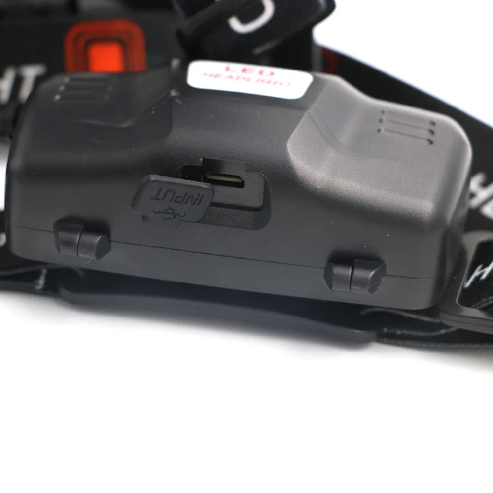 Налобный фонарь 4 лм 1 * T6 + 2 R2 светодиодный водонепроницаемый с возможностью