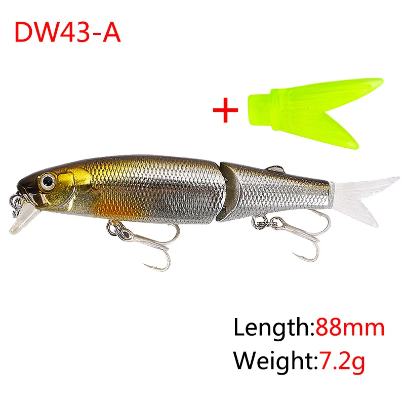 TSURINOYA DW43 рыболовные приманки мульти шарнирная приманка мягкий хвост гольян хорошее действие 88 мм 7,2 г воблеры Щука искусственные приманки bearking - Цвет: A
