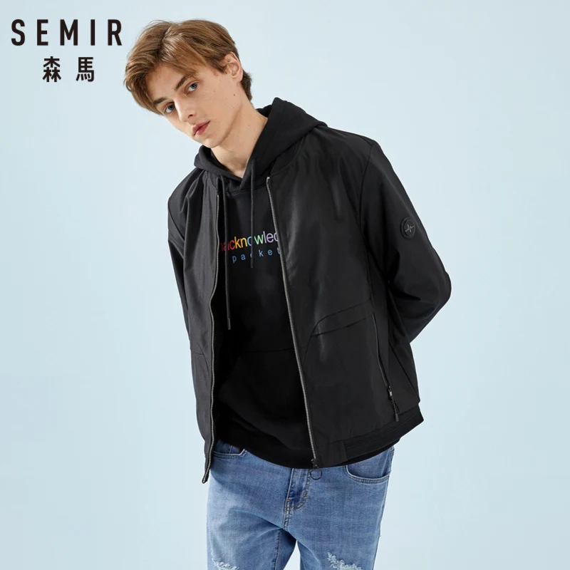 SEMIR мужская бейсбольная куртка куртка-бомбер на молнии с карманом спереди мода
