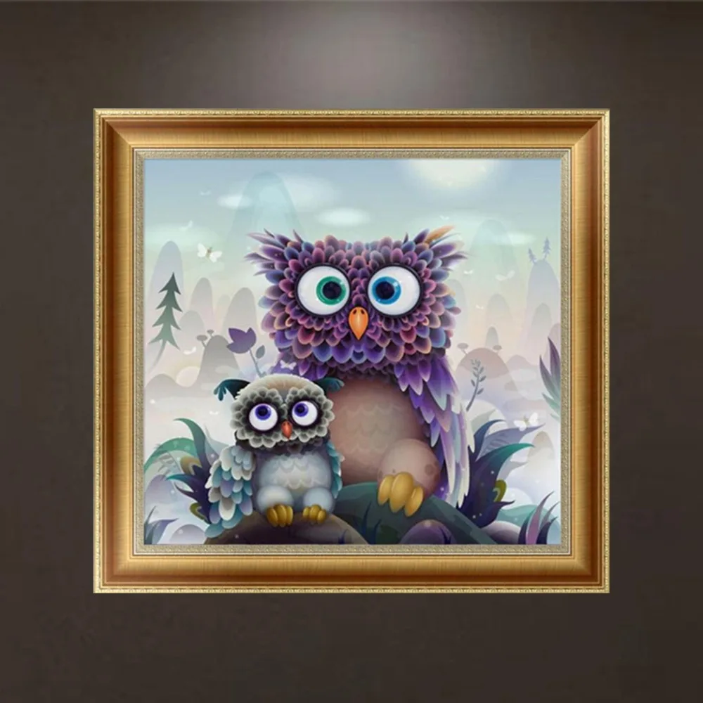 DIY 5D алмазная вышивка совы круглая живопись наборы крестиков домашнее украшение