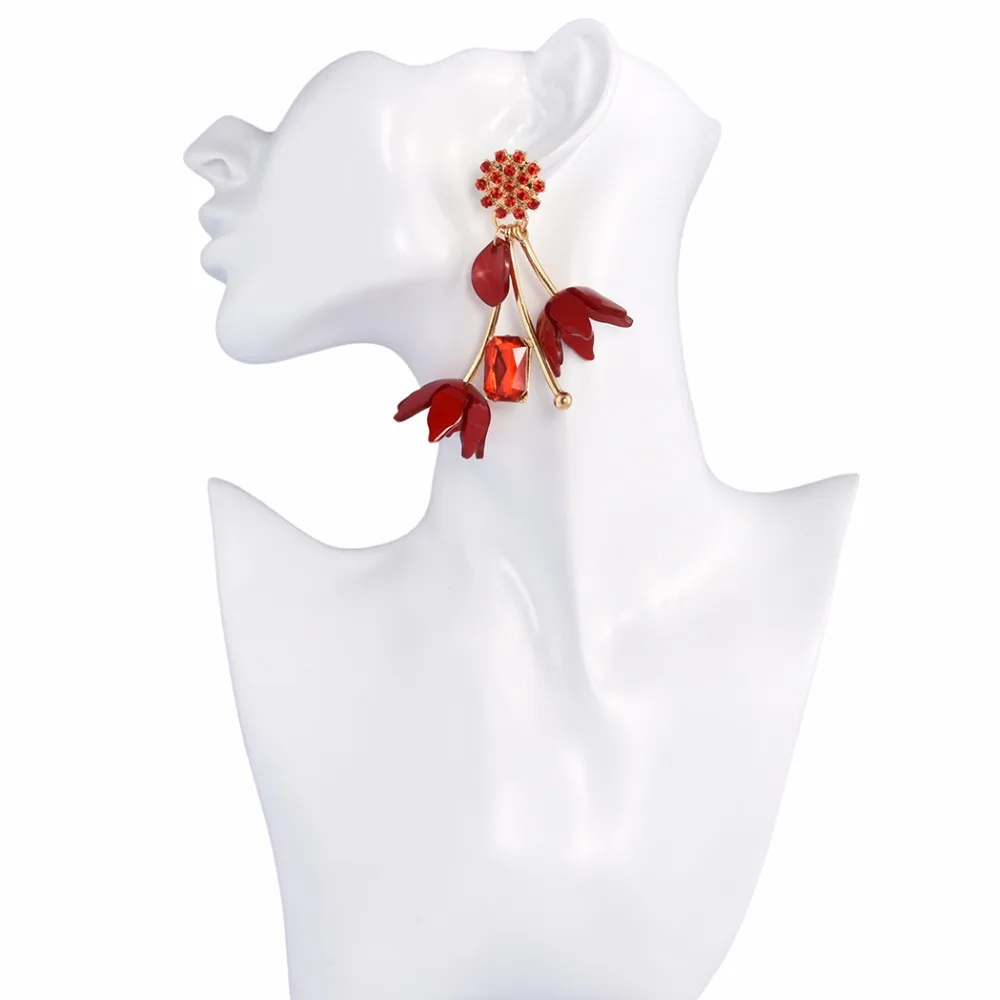 Модные большие полимерные висячие серьги в форме цветка богемные ювелирные