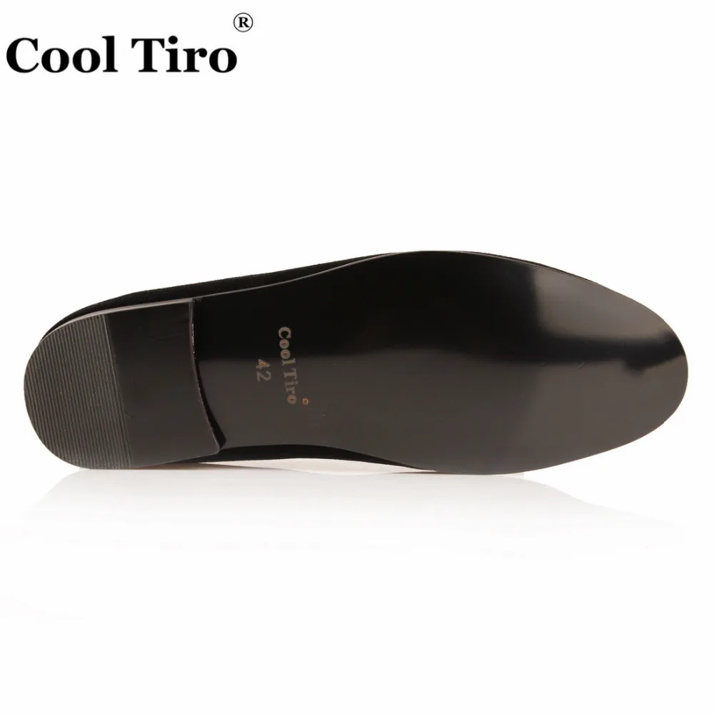 Cool Tiro/мужские тапочки вышитые лоферы с золотым узлом черные бархатные мокасины