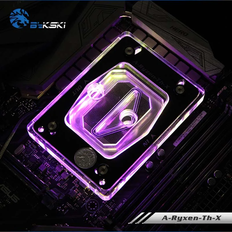 Водяной блок Bykski A Ryzen ThV2 X CPU для AMD 940/AM2 +/AM3/AM3 +/AM4/X399 RGB/RBW/NoLED охладитель воды