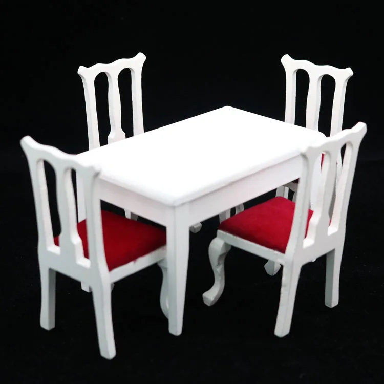 G07-X035 children baby gift Toy 1:12 Dollhouse mini Furniture Miniature rement Doll accessories dining hall flannel table 5pcs | Игрушки и