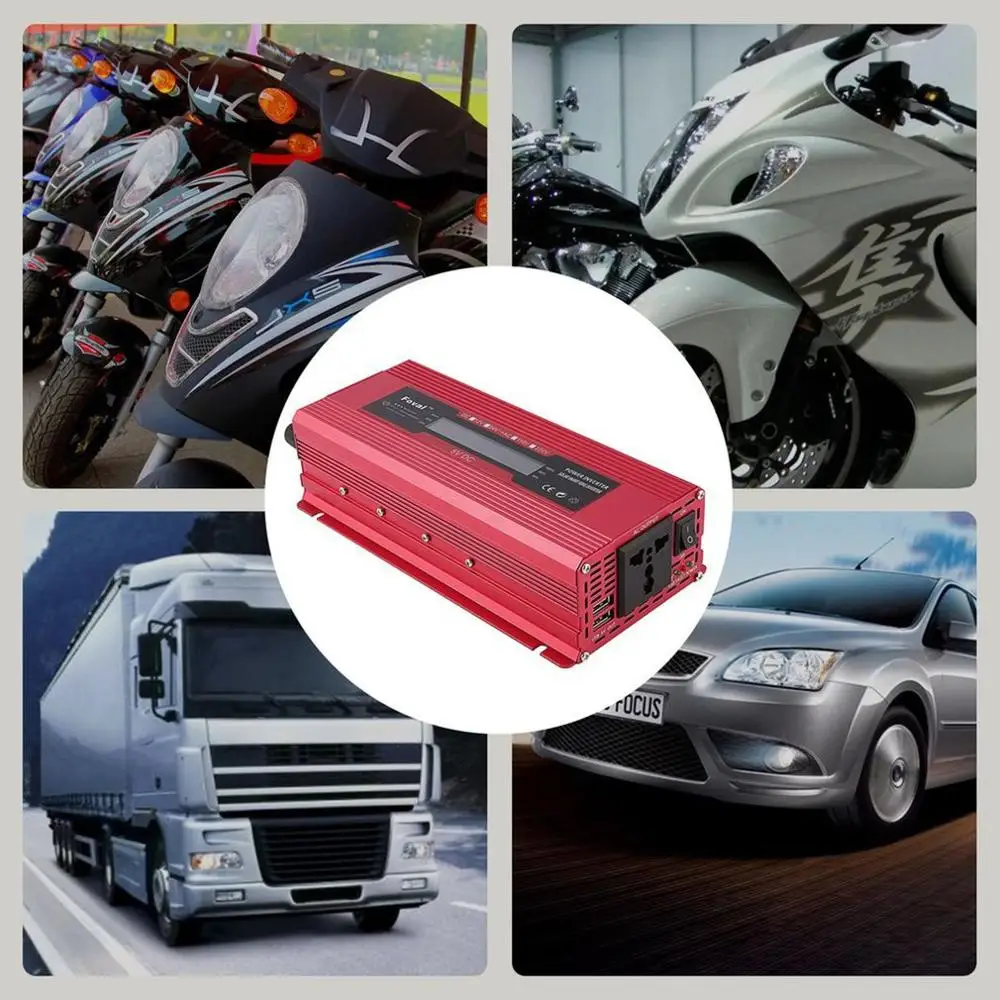 DC 12 to AC 230V Digital Display Converter Universal Red Overload Protection Sine Wave Car Solar Inverter | Автомобили и