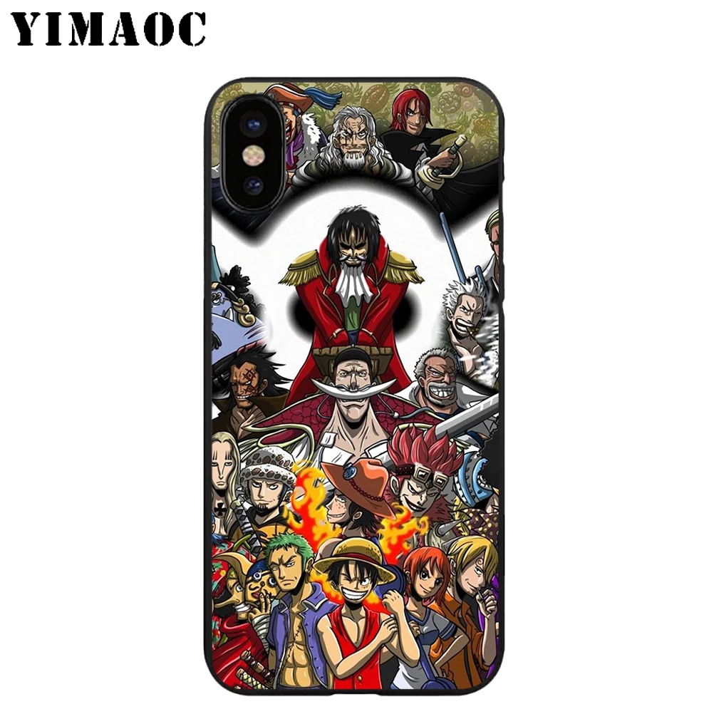 YIMAOC один кусок аниме Мягкий ТПУ Черный силиконовый чехол для iPhone X или 10 8 7 6 6S Plus 5 5S
