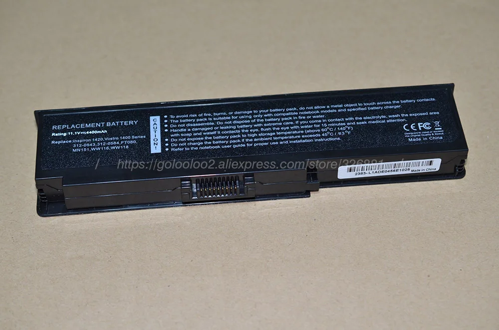 Golooloo 4400MaH лаптоп с Батарея для dell Inspiron 1420 Vostro 1400 312-0543 312-0584 451-10516 FT080 FT092 KX117 NR433 WW116 |