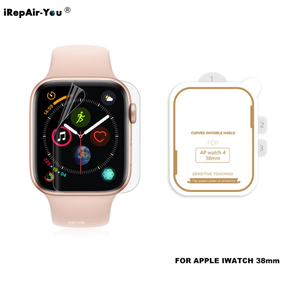 3D изогнутая нано ТПУ пленка для Apple Watch 3 2 1 4 38 мм 42 40 44 серия полное покрытие