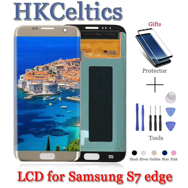 Сменный ЖК экран OLED для Samsung Galaxy S7 edge LCD G935 G935F с рамкой дисплей дигитайзером в