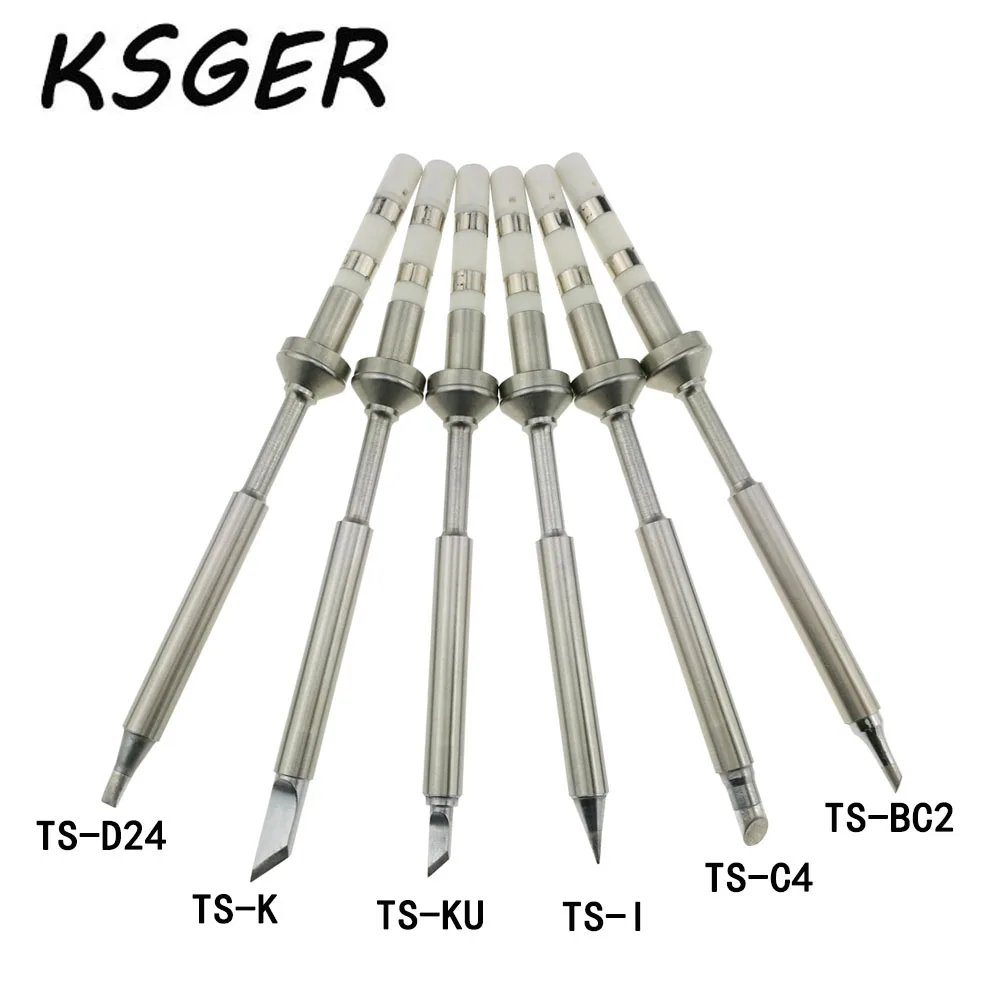 KSGER TS100 Электрический паяльник наконечники TS100-BC2 C4 D24 I K KU без свинца, сварка наконечники для мини паяльной станции