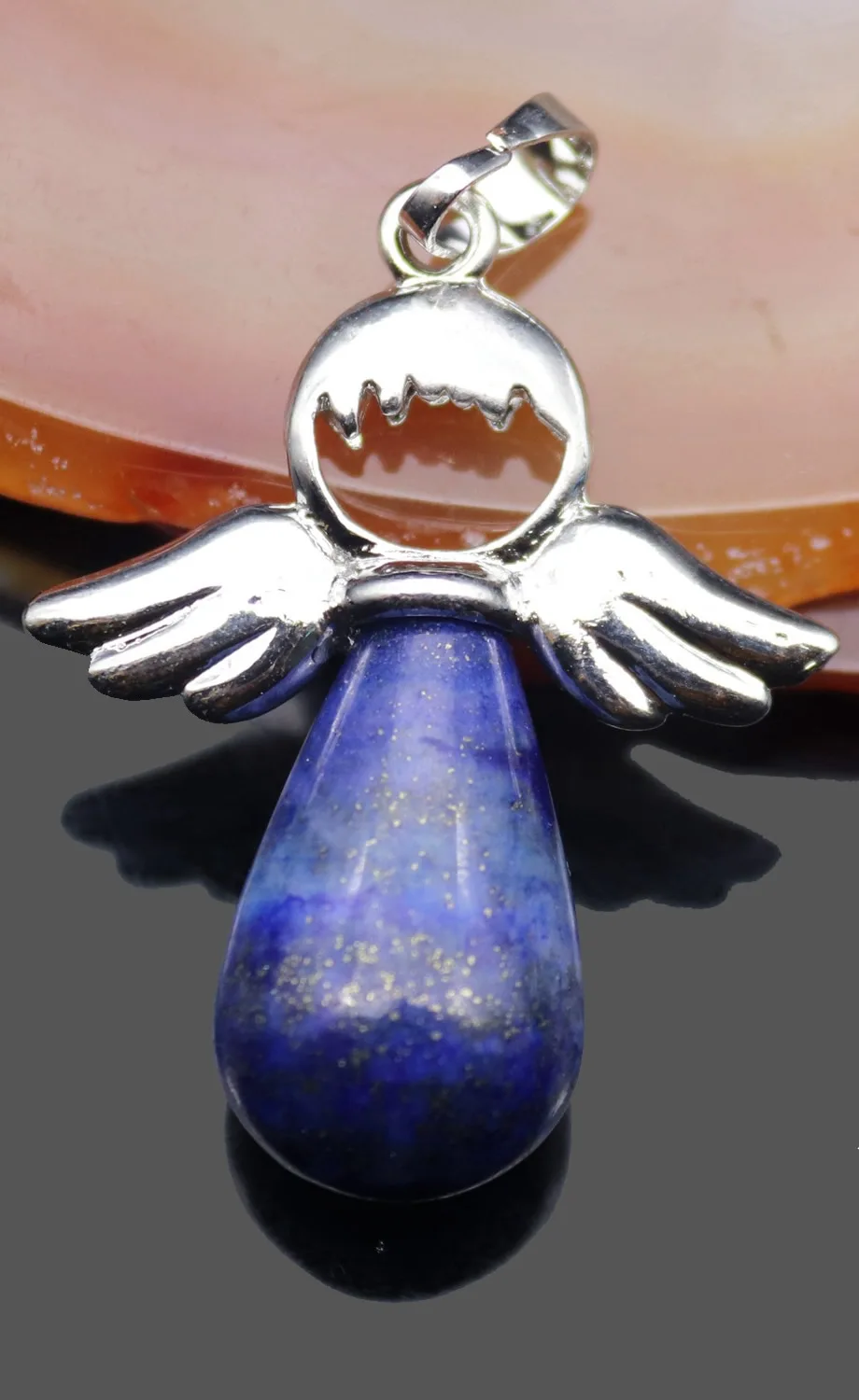 Настоящий натуральный драгоценный камень подвеска в виде крыльев Ангела для