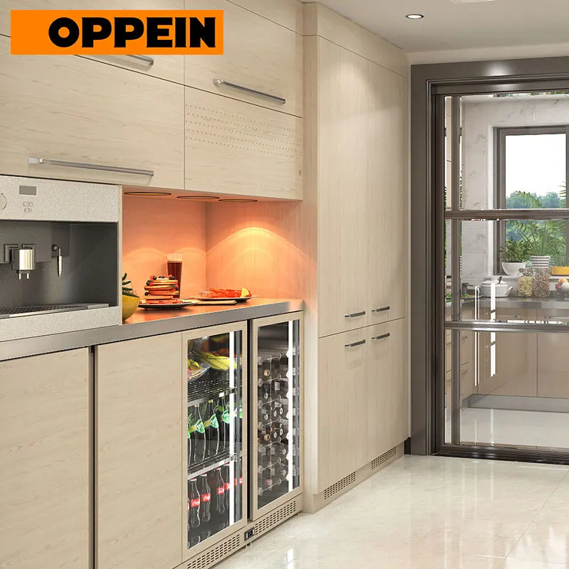 OPPEIN нержавеющая сталь современные кухонные шкафы для продажи (OP17 ST02)|Кухонные