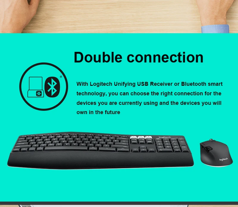 Logitech MK850 беспроводной bluetooth клавиатура и мышь комбо длительное время работы от аккумулятора