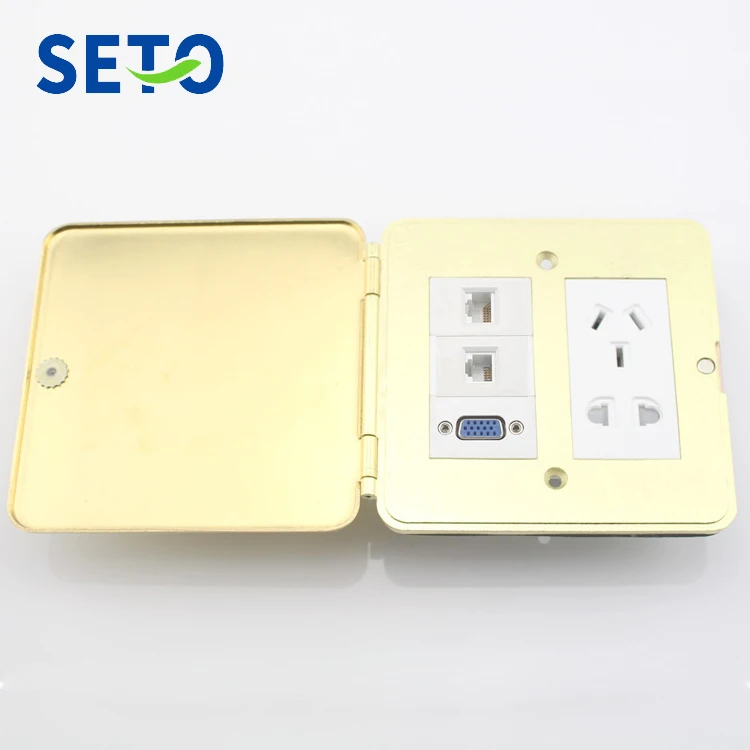 SeTo напольная розетка с откидной крышкой RJ45 Cat5e + RJ11 Cat3 VGA пять отверстий настенная
