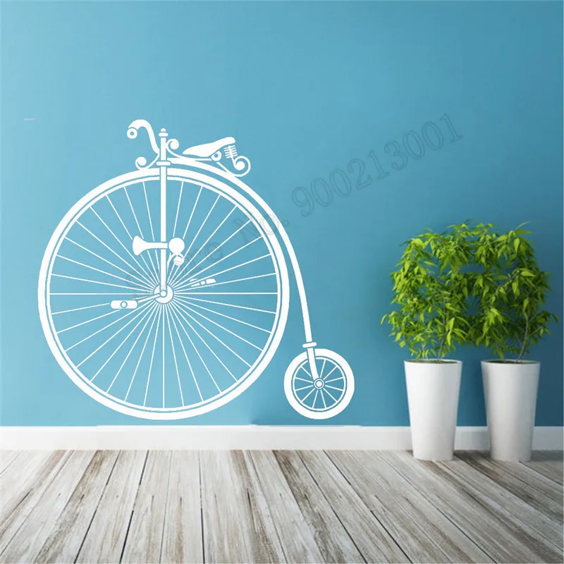 Wall Sticker Penny Farthing Decoration Vinyl Art Removeable Poster Bike Mural Retro Room Beautiful Ornament LY677 | Дом и сад
