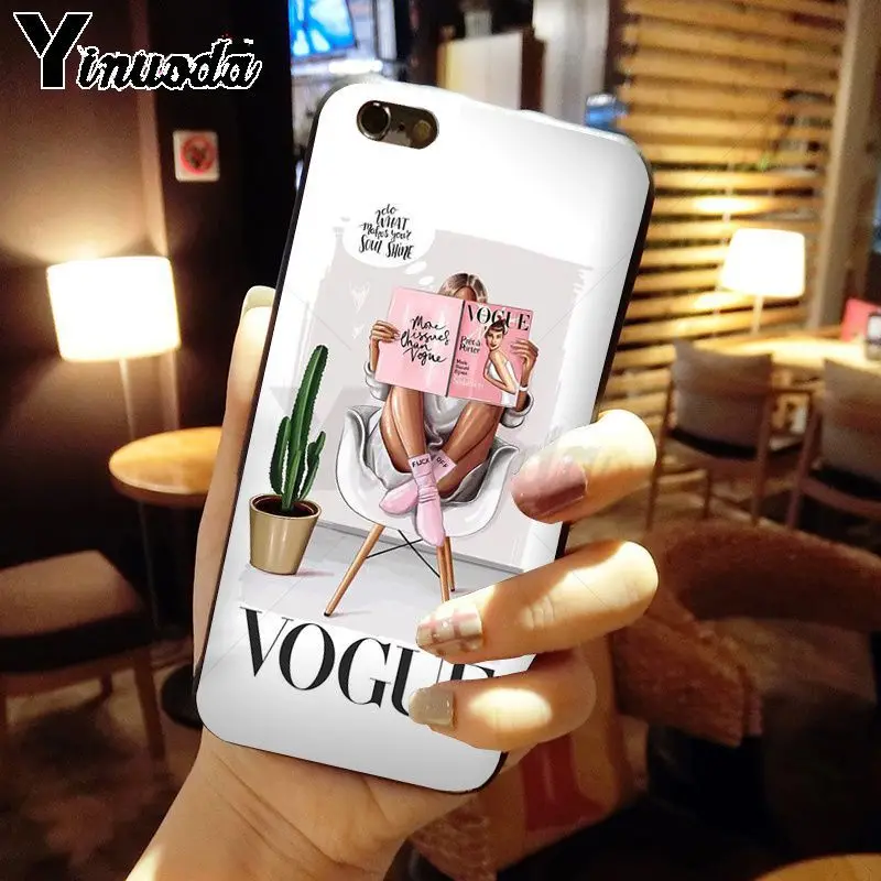 Yinuoda лучший Семейный чехол для мамы и дочки черный мягкий телефона iPhone 5 5Sx 6 7plus 8
