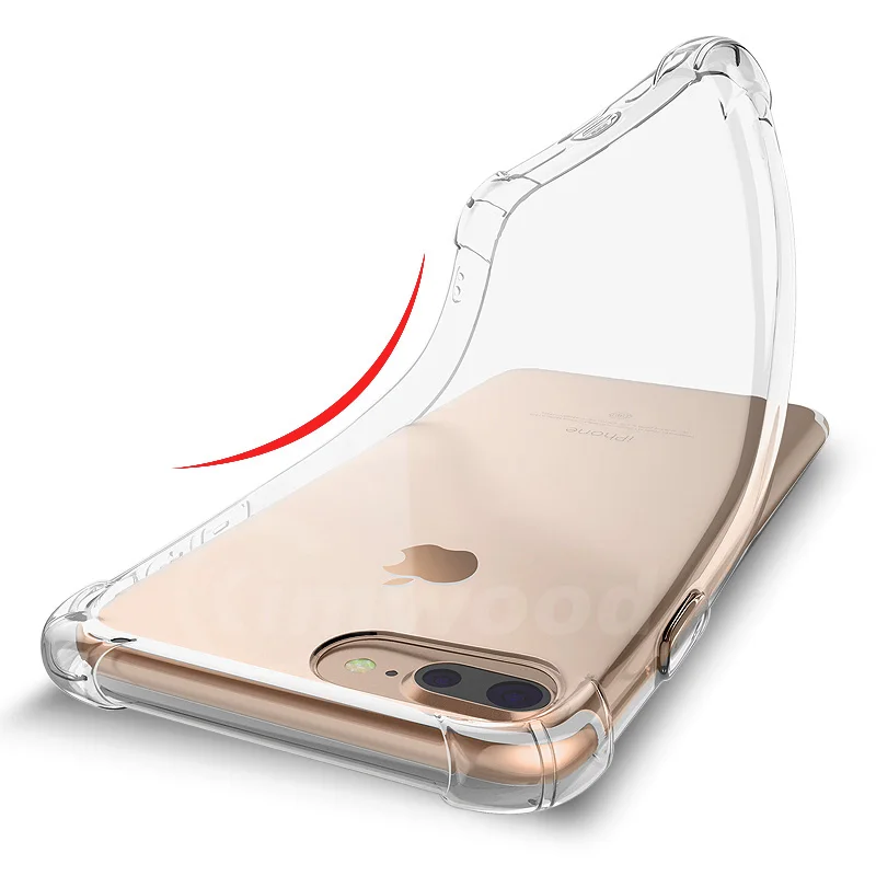 Для iPhone 6s плюс мягкий чехол 360 Бампер корпус силиконовый Прозрачный Full cover для plus 5