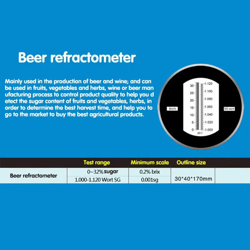 Портативный рефрактометр brix спиртовые счетчики портативный гидрометр тестер 0 40%