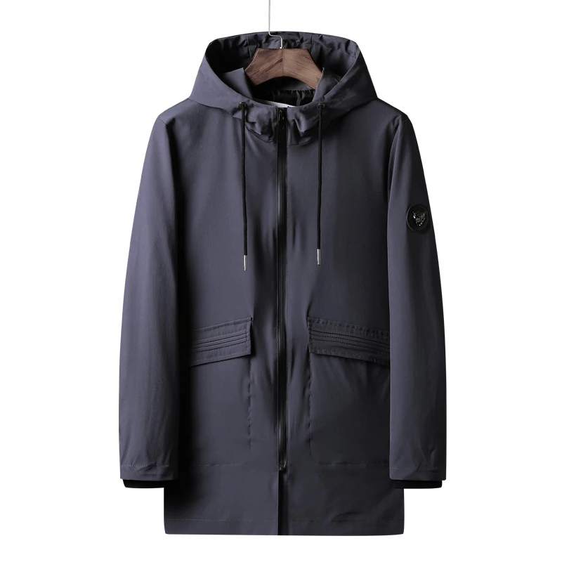 Тренч мужской осенне зимний длинный ветровка размера плюс|Плащи и тренчи| |