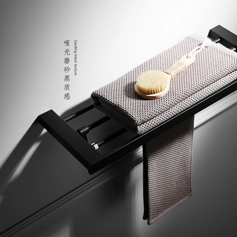 Держатель для полотенец из нержавеющей стали черный комплект аксессуаров ванной