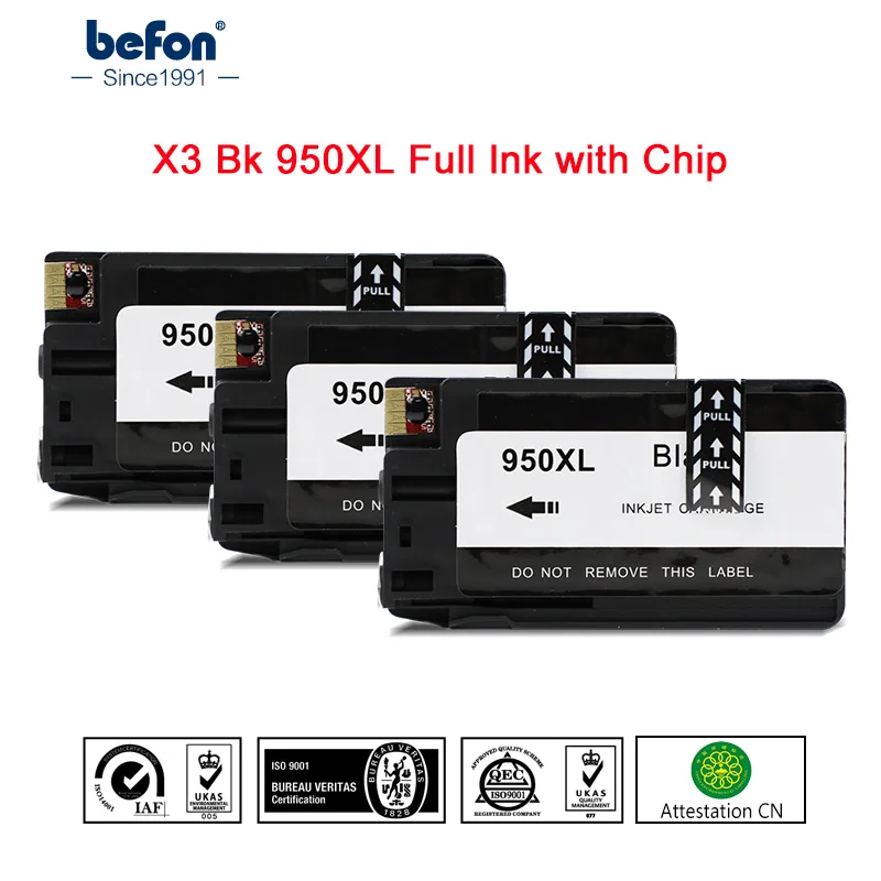 Чернильный картридж befon 950 XL для HP совместим с принтером Officejet Pro 8100 ePrinter 8600