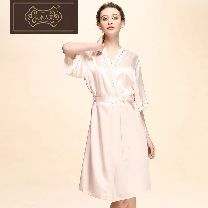 Женские сна lounge robe платье розовый шелковое халат 2 предмета пижамы рубашки белье