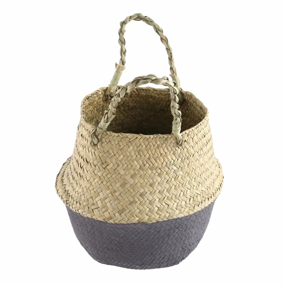 Складной водорослей сплетенные корзины цветов ручной работы сеялки Tote живота