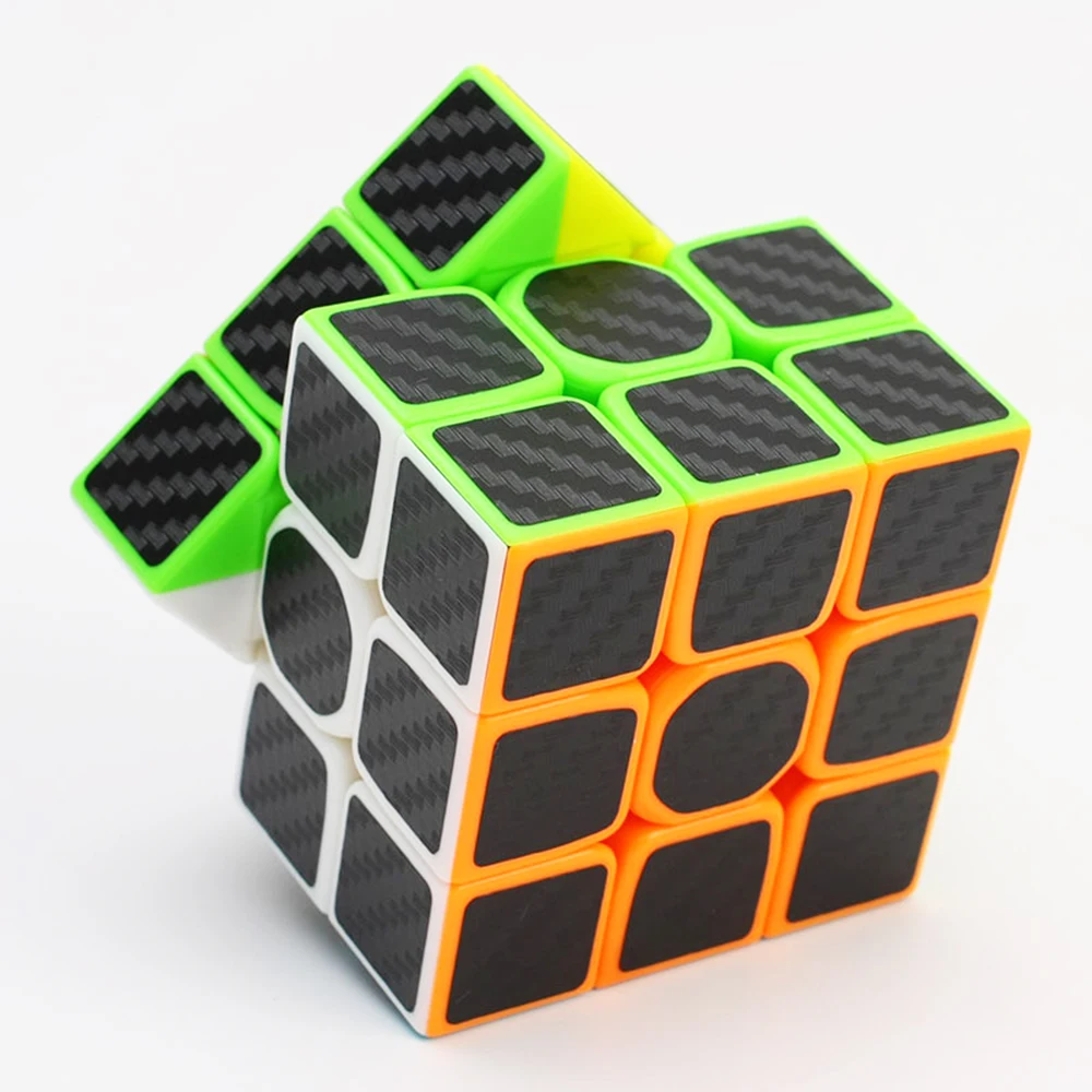 Высокое качество 3x3x3 Magic Cube углеродного волокна наклейки в форме Куба Скорость