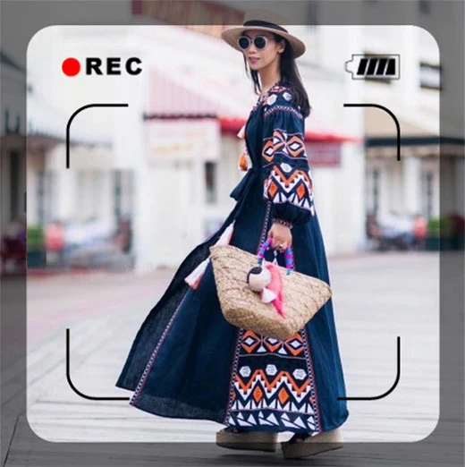 Женское длинное платье в этническом стиле модельное Хлопковое макси с вышивкой и