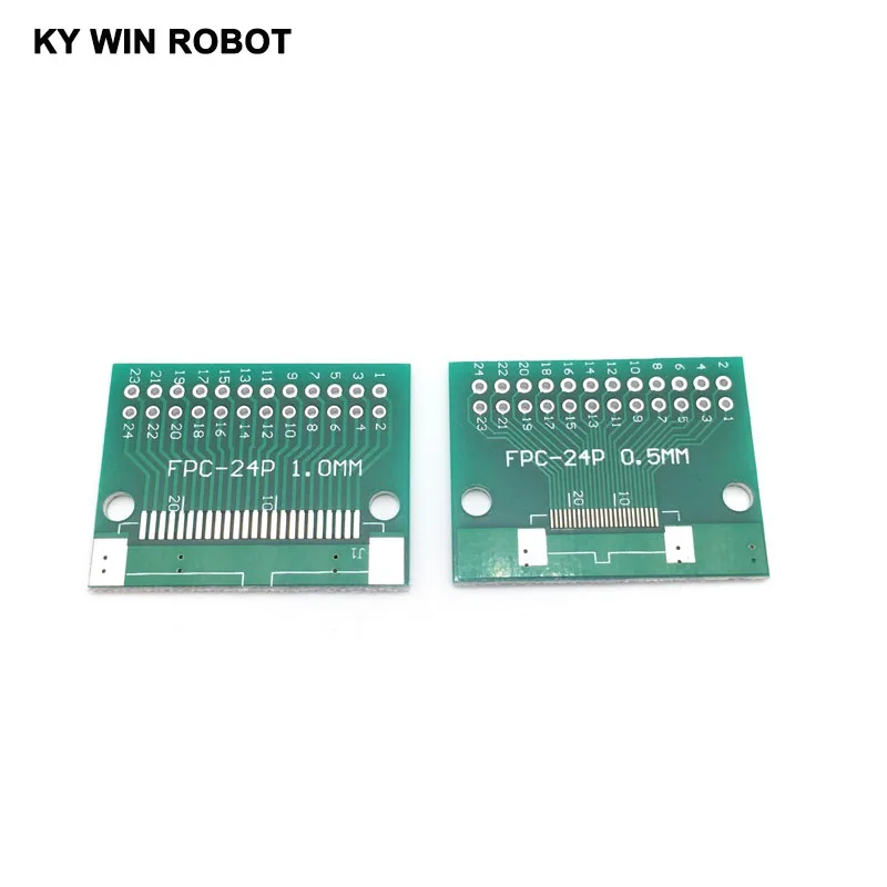 Free Shipping 10 PCS/LOT Double Side 0.5mm 1mm FFC FPC 24P 24 Pin to 2.54mm DIP Moudle PCB Board Adapter Socket Plate