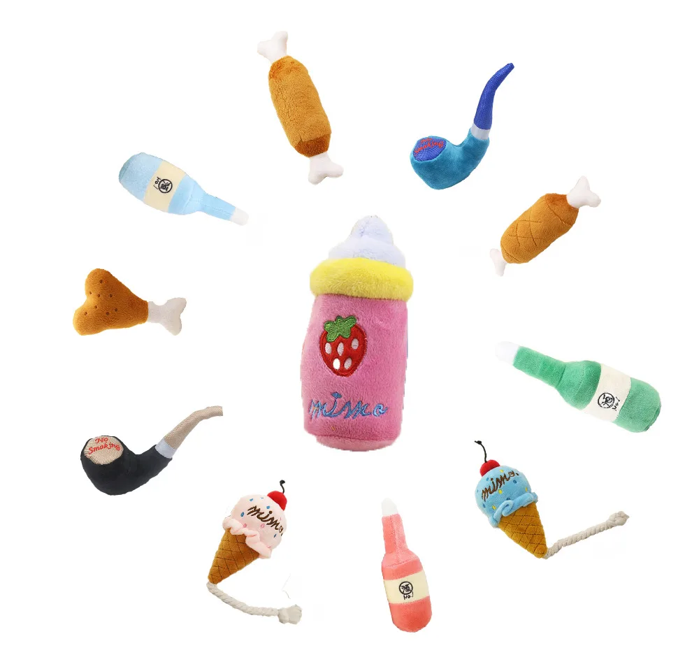 Новая игрушка собаки кошка Жевательная пищалка пищащий плюшевый звук фрукты