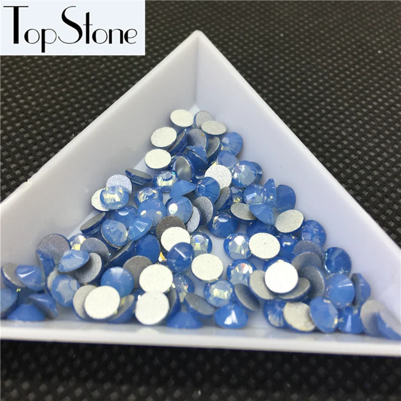 Все размеры голубой опал стразы для дизайна ногтей SS3 4 5 6 8 10 12 16 20 30 34 без горячей
