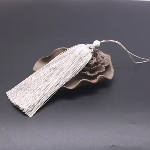 Silver Grey 2pcs Полиэстеровые кисточки 24 см кулон Ювелирная кисточка ручной работы самодельная занавеска одежда декоративные аксессуары брелоки для Сумки ремесла 2 шт - Цвет: Silver Grey 2pcs