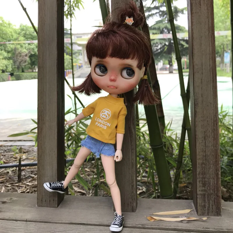 1 шт. Повседневная модная джинсовая юбка Blyth Doll/футболка для Holala Azone кукла средней