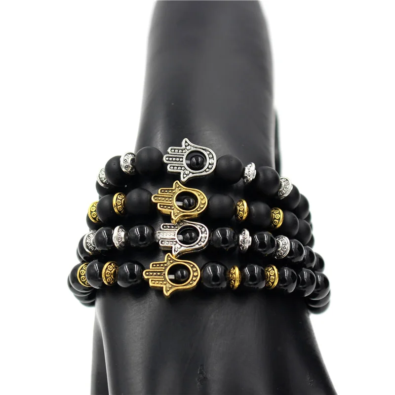 Модный антикварный золотой и серебряный цвет Фатима Hamsa Шарм Лава Белый Howlite