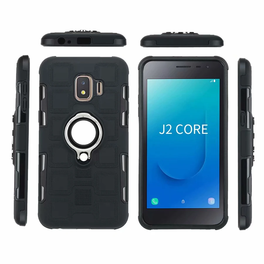 Cover For Samsung Galaxy J2 Core (5 inch) Silicone Shockproof Phone Case Armor Back Ring Stand |