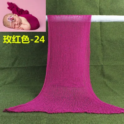 Rose Pink 24 40*150 см новорожденных Фотография Опоры для Wrap вязать одеяло новорожденного стрейч подкладка nubble Wrap Младенческая фото съемки аксессуары - Цвет: Rose Pink 24