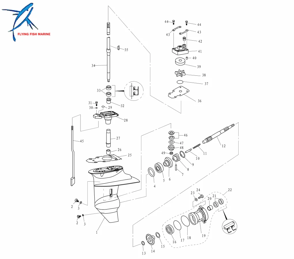 Длинный приводной вал для подвесного двигателя Parsun HDX 4 тактный F15 F9.9 лодочный