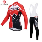 Осенняя Женская одежда для велоспорта X-Tiger, велосипедная одежда с защитой от УФ излучения для горных велосипедов, одежда для велоспорта, 100% полиэстер, велосипедная одежда, комплект из Джерси для велоспорта