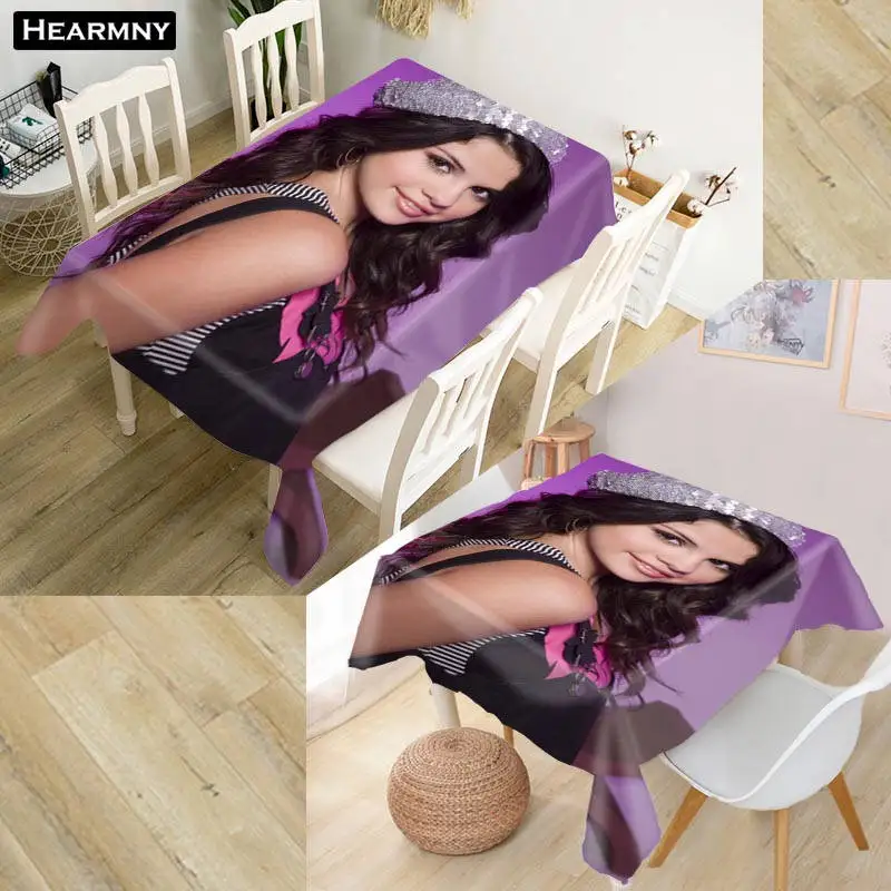 Настраиваемая 3D скатерть Selena Gomez Ткань Оксфорд Пылезащитная прямоугольная