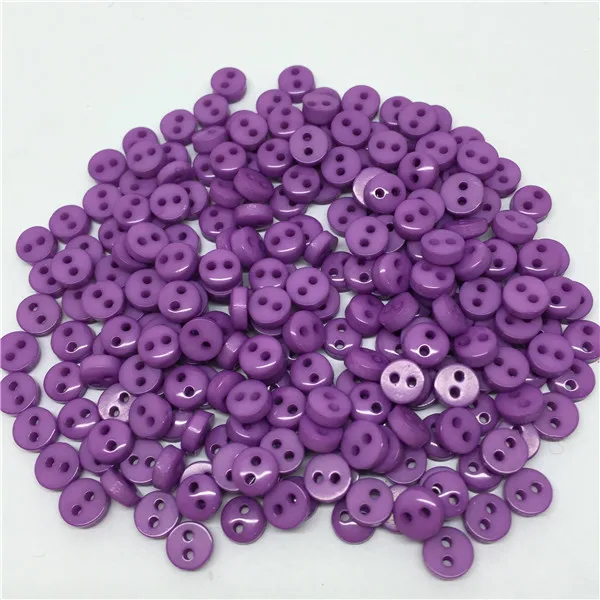 Lilac 250 шт 20 цветов мини 6 мм круглые полимерные кнопки для кукол мягкие игрушки одежда 2 отверстия Швейные аксессуары украшения для скрапбукинга - Цвет: Lilac