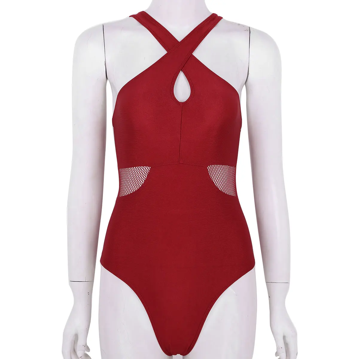 Women Ladies Ballet Dance Tutu Dress Gymnastics Leotard Bodysuit Perspective Mesh Ballerina Stage Dance Costumes Gym Swimsuit