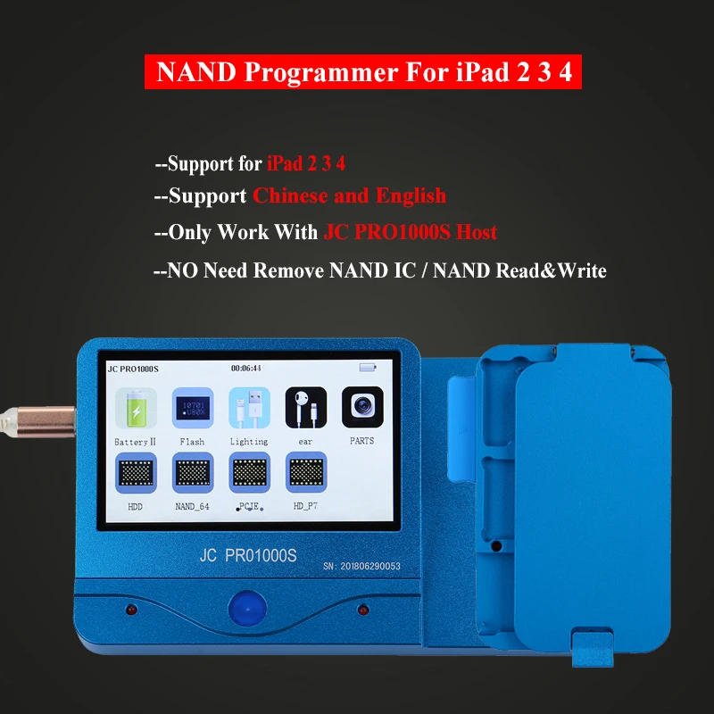 JC Pro1000S Многофункциональный программатор NAND для iCloud инструмент ремонта адаптер