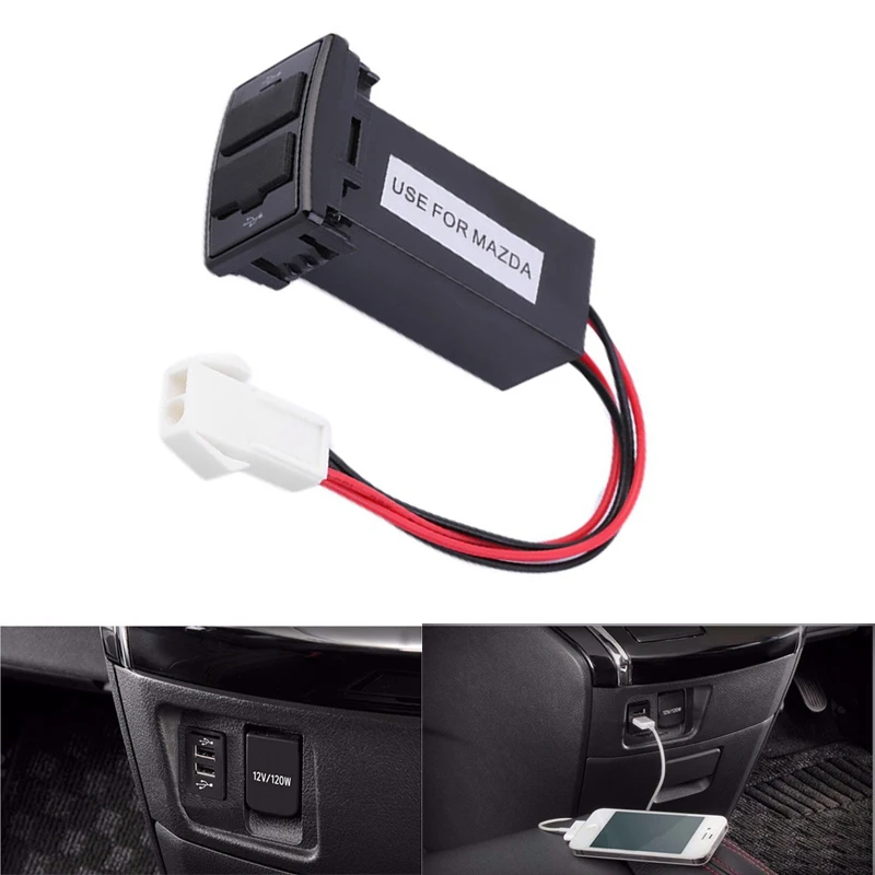 Адаптер зарядного устройства с двойным USB 5V 2.1A автомобильный двойной разъем