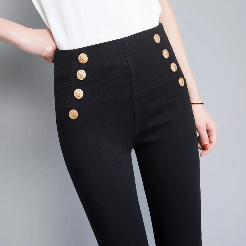 2021 летние брюки для девочек модные узкие женские с высокой талией Pantalon Slim Fit Spodnie